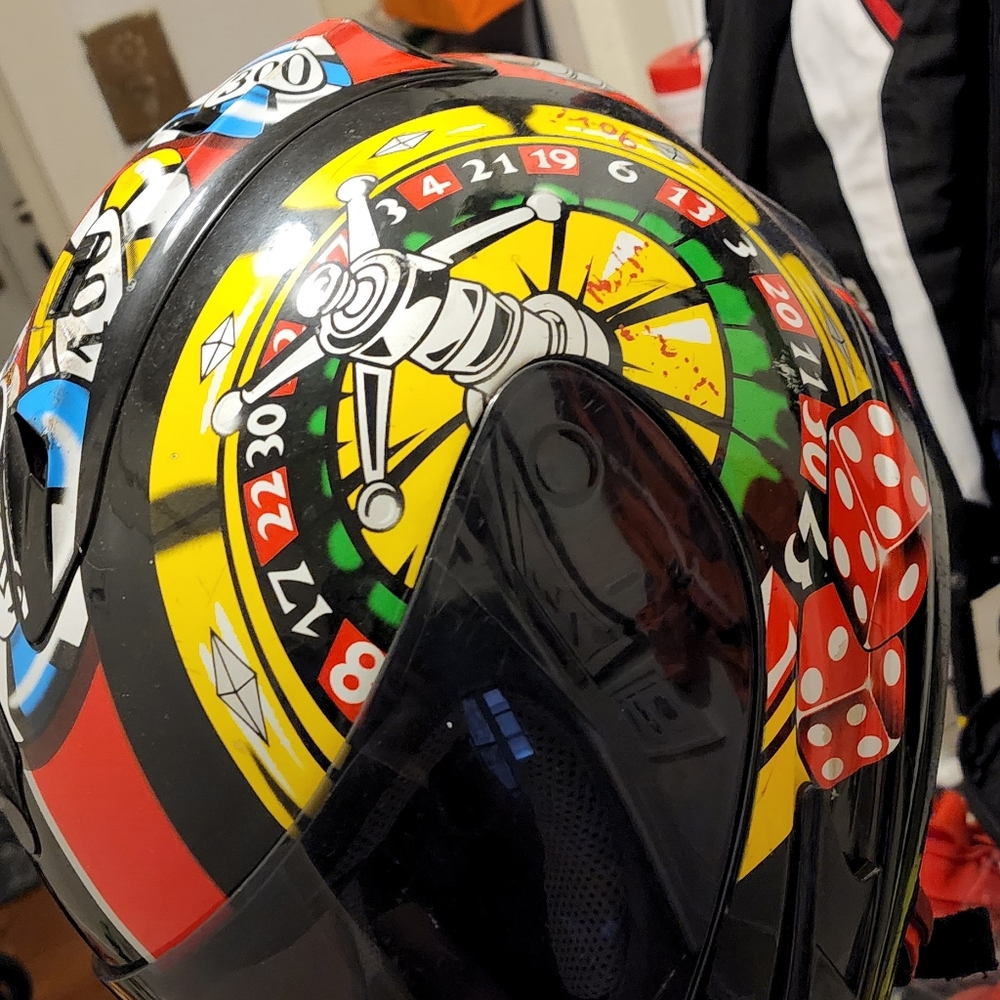 Used motorcycle helmet